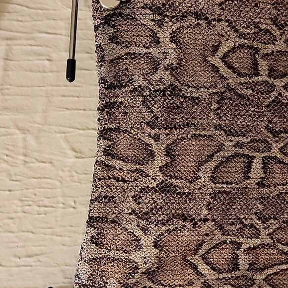 Zara Sequin Python Print Midi Skirt - Picture 3 of 8